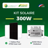 Kit Plug and Play 375W Full Black + Micro-Onduleur 300W