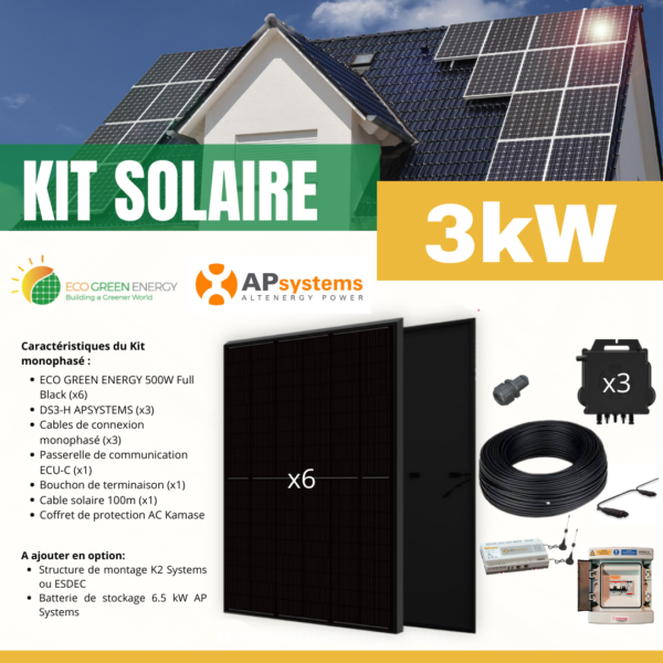 Kit auto consommation 3kW monophasé